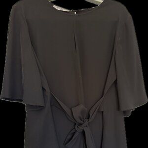 Bailey Black Blouse with front tie and butterfly sleeve XL